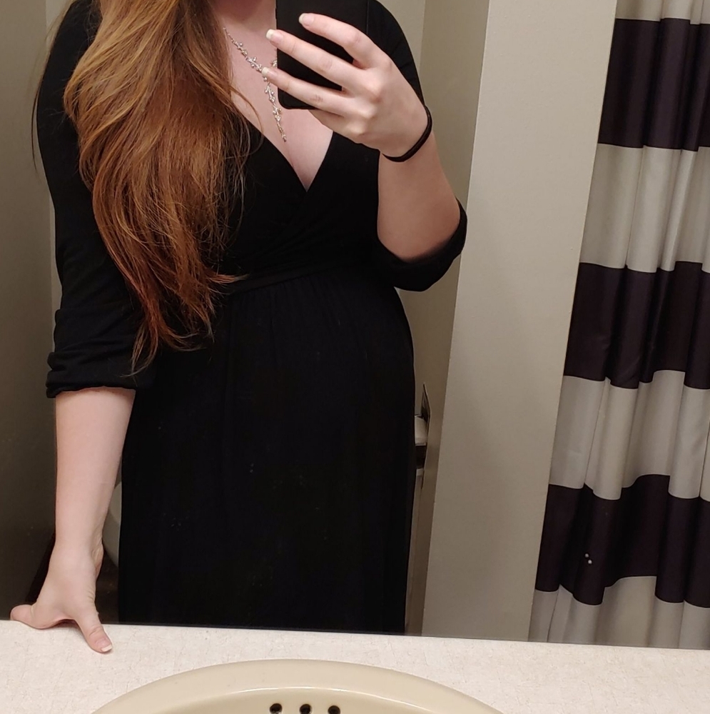 Faux wrap maternity dress